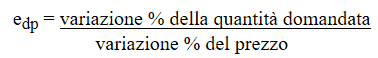 Elasticità della domanda rispetto al prezzo